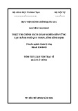 Tóm tắt Luận văn Thạc sĩ Quản lý công: Thực thi chính sách giảm nghèo bền vững tại thành phố Quy Nhơn, Tỉnh Bình Định