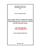 Luận văn Thạc sĩ Kế toán: Hoàn thiện công tác kiểm soát nội bộ chi phí kinh doanh tại Công ty Cổ phần Thương mại Kiên Giang