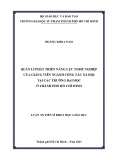 Luận án Tiến sĩ Khoa học giáo dục: Quản lí phát triển năng lực nghề nghiệp của giảng viên ngành Công tác xã hội tại các trường đại học ở thành phố Hồ Chí Minh