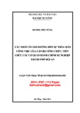 Luận văn Thạc sĩ Quản trị kinh doanh: Các nhân tố ảnh hưởng đến sự thoả mãn công việc của cán bộ công chức, viên chức các cơ quan hành chính sự nghiệp thành phố Hội An