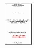 Luận văn Thạc sĩ Quản lý giáo dục: Quản lí đào tạo cử nhân luật kinh tế tại trường Đại học Công nghệ thành phố Hồ Chí Minh
