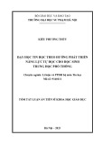 Tóm tắt Luận án Tiến sĩ Khoa học giáo dục: Dạy học Tin học theo hướng phát triển năng lực tự học cho học sinh trung học phổ thông