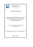 Luận văn Thạc sĩ Quản trị kinh doanh: Phát triển nguồn nhân lực tại Công ty TNHH MTV Môi trường đô thị Hà Nội - Chi nhánh miền Trung