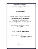 Luận án Tiến sĩ Kinh tế: Nghiên cứu các yếu tố ảnh hưởng đến sử dụng dịch vụ kiểm toán báo cáo tài chính của các doanh nghiệp nhỏ và vừa tại Việt Nam