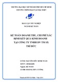 Khóa luận tốt nghiệp: Kế toán doanh thu, chi phí, xác định kết quả kinh doanh tại Công ty TNHH DV TM SX Trí Đức