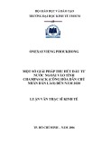 Luận văn Thạc sĩ Kinh tế: Một số giải pháp thu hút đầu tư nước ngoài vào tỉnh Champasack (Cộng hòa Dân chủ Nhân dân Lào) đến năm 2020