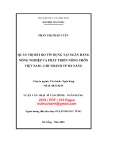 Luận văn Thạc sĩ Tài chính ngân hàng: Quản trị rủi ro tín dụng tại Ngân hàng Nông nghiệp và Phát triển Nông thôn Việt Nam – Chi nhánh Đà Nẵng