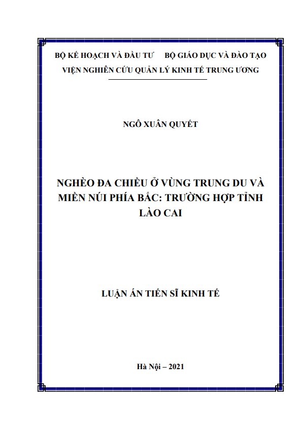 Luận án Tiến sĩ Nghèo đa chiều ở vùng Trung du và miền núi phía Bắc: trường hợp tỉnh Lào Cai
