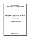 Luận án Tiến sĩ Tâm lý học: Mối liên hệ giữa trí tuệ cảm xúc và cảm nhận hạnh phúc của sinh viên Đại học Quốc gia thành phố Hồ Chí Minh