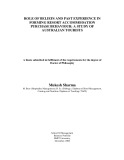Doctoral thesis of Philosophy: Role of beliefs and past experience in forming resort accommodation purchase behaviour: a study of Australian tourists