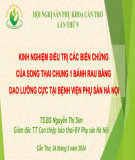 Báo cáo: Kinh nghiệm điều trị các biến chứng của song thai chung 1 bánh rau bằng dao lưỡng cực tại bệnh viện phụ sản Hà Nội