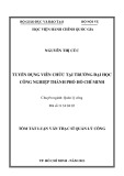 Tóm tắt Luận văn Thạc sĩ Quản lý công: Tuyển dụng viên chức tại Trường Đại học Công nghiệp Thành phố Hồ Chí Minh