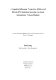 Doctoral thesis of Philosophy: A cognitive behavioral perspective of drivers of threat of victimization involving local and international tertiary students