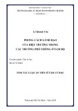 Tóm tắt Luận án Tiến sĩ Tâm lý học: Phong cách lãnh đạo của hiệu trưởng trong các trường phổ thông ở Nam Bộ